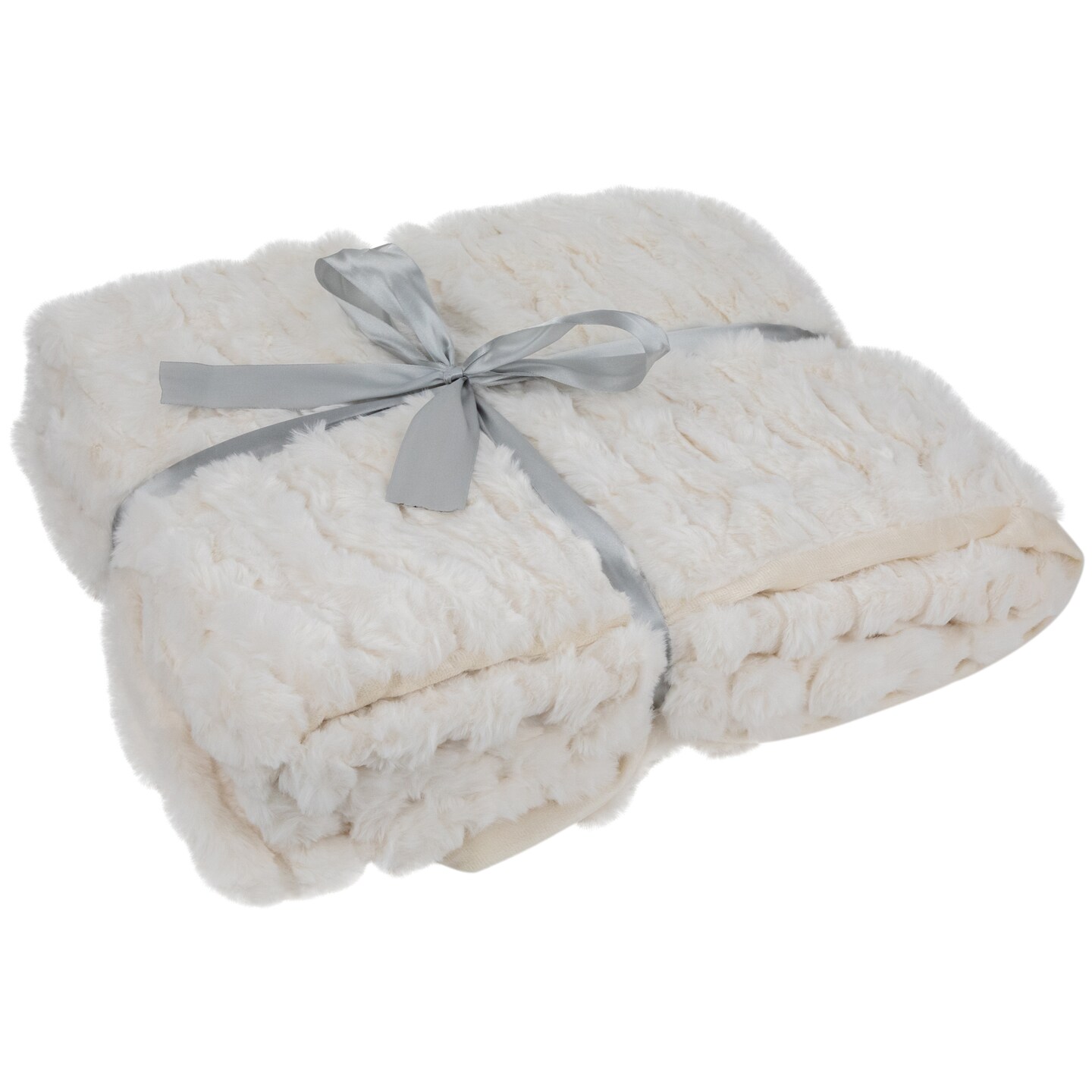 Northlight Plush White Fluffy Thick Throw Blanket 50