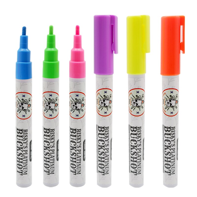 Risky&#x27;s Tools of the Trade Platinum Buckshot 1mm 6 Pack of Fluorescents for Graffiti or Fine Art