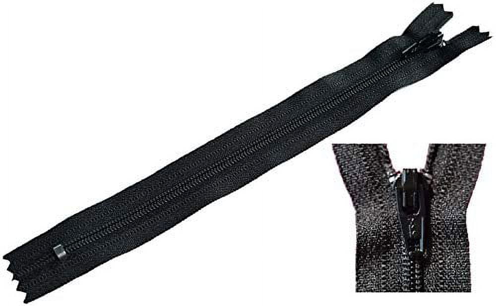 #3 Skirt & Dress Black YKK Coil Closed Bottom Zippers for Sewing Craft & Apparel - Made in The United States (100 Zippers Per Pack) (18" Inches)