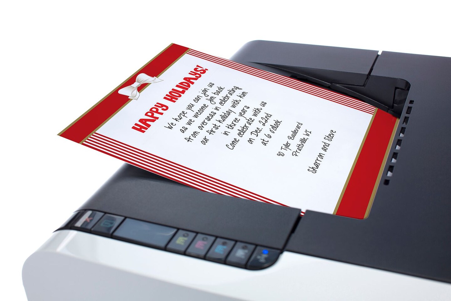 Great Papers! Red Ribbon Holiday Letterhead, Invitations and Announcements, Printer Friendly, 8.5&#x22;x11&#x22;, 50 Pack