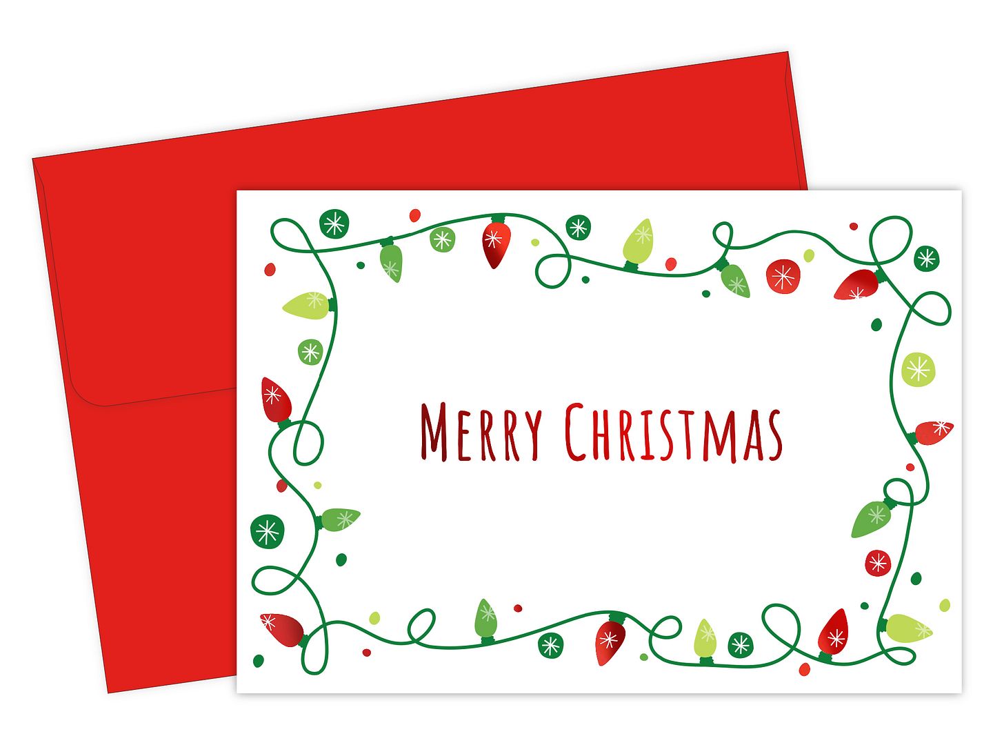 Great Papers! Note Card, Holiday Lights Merry Christmas, 4.875" x 3.375"(folded), 50 cards/white envelopes