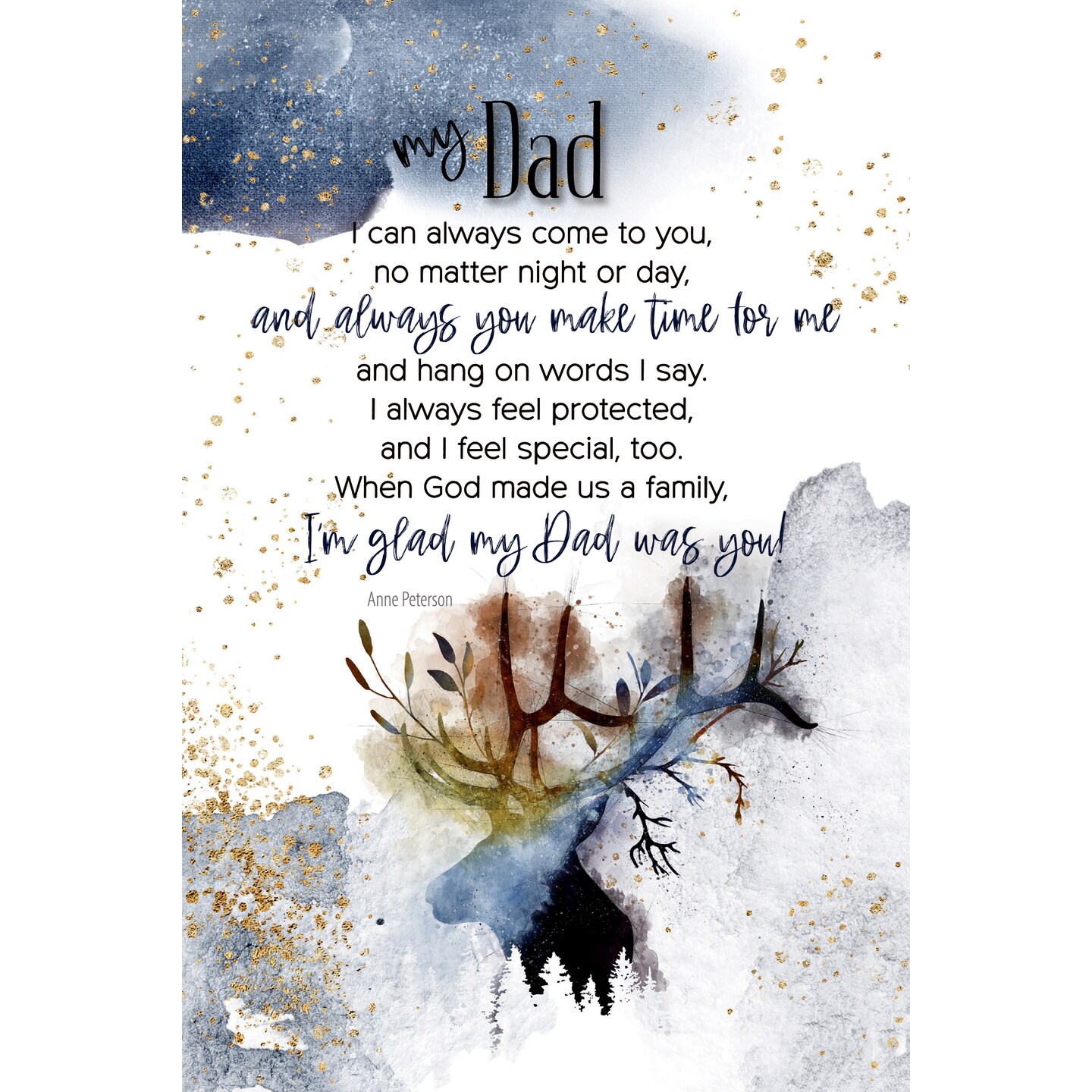 Dexsa My Dad I Can Always Inspirational Wood Plaque 6 inches x 9 inches