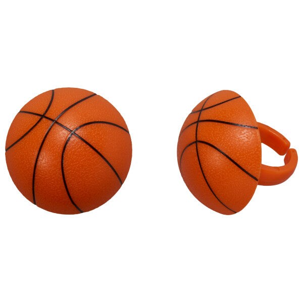 3D Basketball Cupcake Rings, 12ct