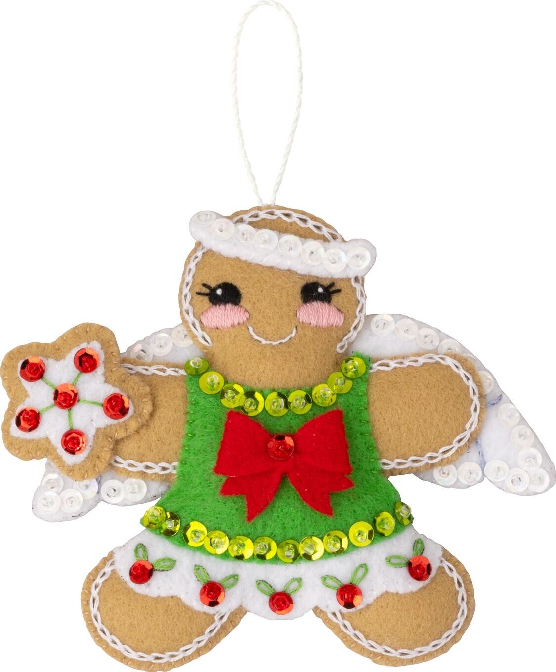 Bucilla Felt Ornaments Applique Kit Set Of 6-Dressed Up Gingerbread