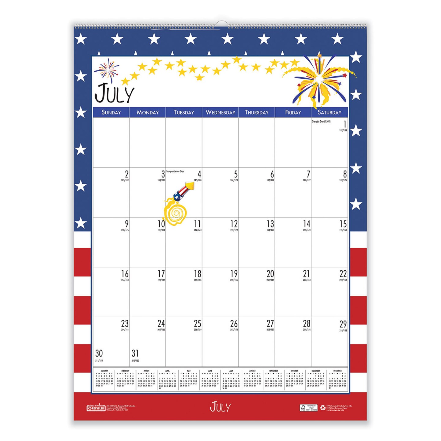 House of doolittle recycled seasonal wall calendar, illustrated seasons  artwork, 12 x 16.5, 12-month (july to june): 2023 to 2024 | michaels