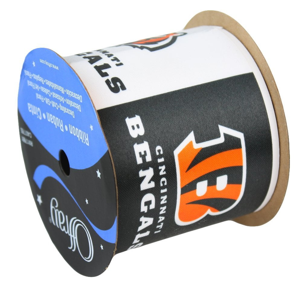 Bengals Printed Ribbon 2-1/2-Inch Width, 9 Foot Spool