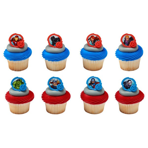 MARVEL Avengers Mightiest Heroes Cupcake Rings, 12ct