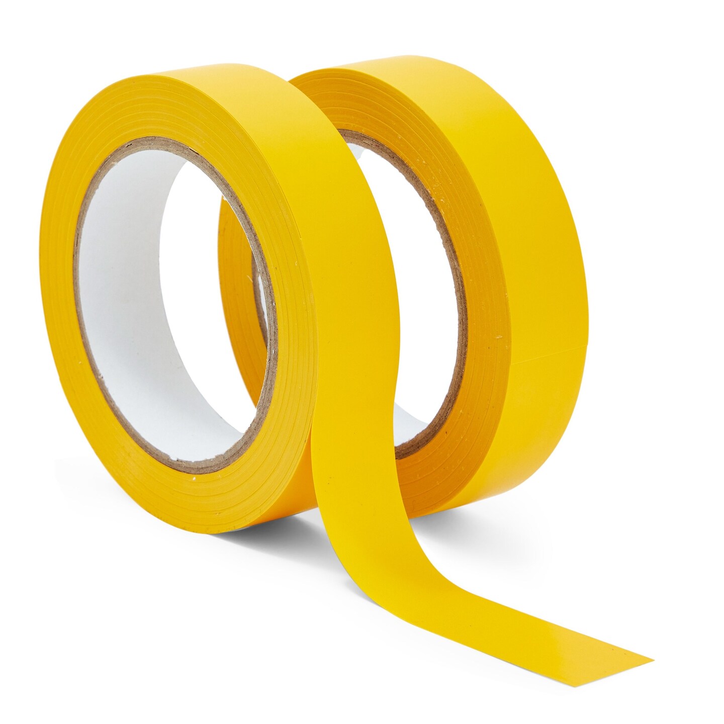 2 Rolls Vinyl Pinstripe Tape, 1-Inch x 36 Yards Gym Floor Tape for Marking Vehicles, Warehouse Grid Lines, Construction Sites (0.16mm, Yellow)