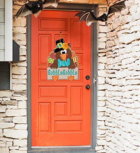 Thanksgiving Wooden Door Decor Thanksgiving Wreath for Front Door Turkey Door Hanger Thanksgiving Door Hanger Gobble Gobble Sign Thanksgiving Door Wreath Thanksgiving Party Decorations