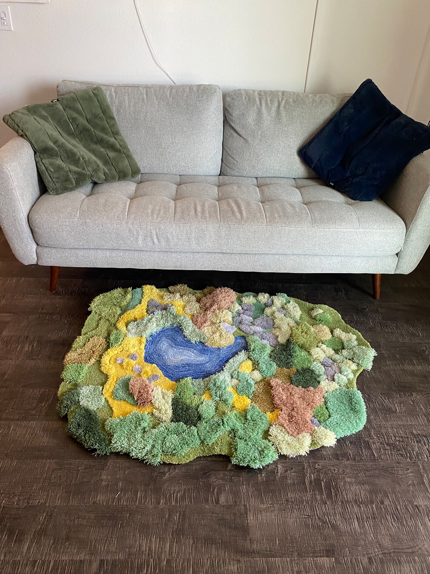 Handmade Forest Moss Rug, Tufted Moss Rug, Green Moss Rug, Forest Rug Nursery, Green Grass Rug