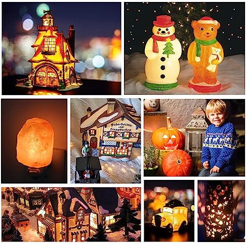 Accessory Cord with One LED Light Bulb - 6ft UL Listed Cord with On/Off Switch for Night Lights, Halloween Pumpkin, Blow Mold, Christmas Village House, Holiday Ceramic Trees, Craft Projects, 2 Pack