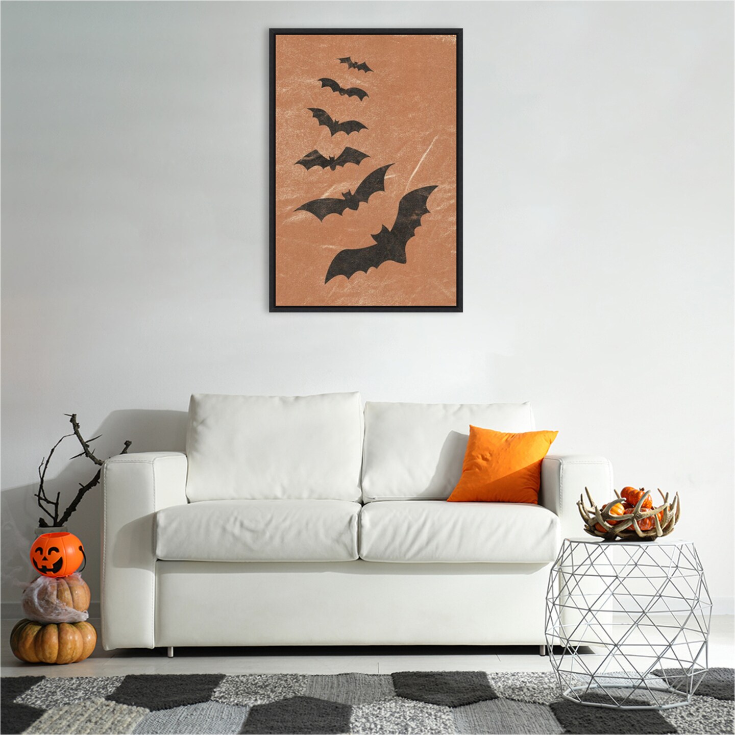 Bats by JJ Design Framed Canvas Wall Art
