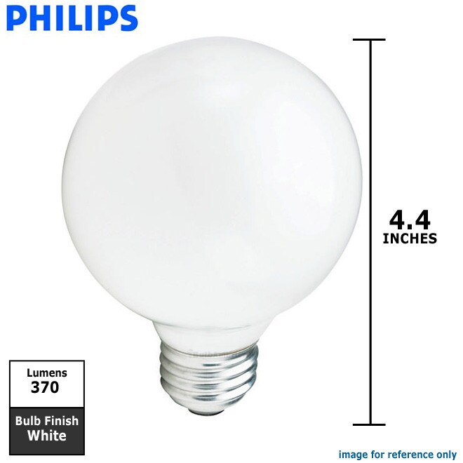 Philips 40w 120v Globe G25 White E26 DuraMax Deco Incandescent Light Bulb