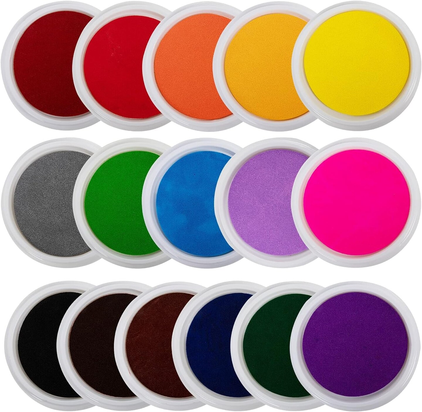 7 Large round Craft Ink Pads- 8 Colors Rainbow DIY Fingerprint Ink Pad  Stamps Partner Washable Color Painting Card Making Stamp Pad for Kids  Rubber Stamp Crafting Paper Wood Fabric Scrapbook