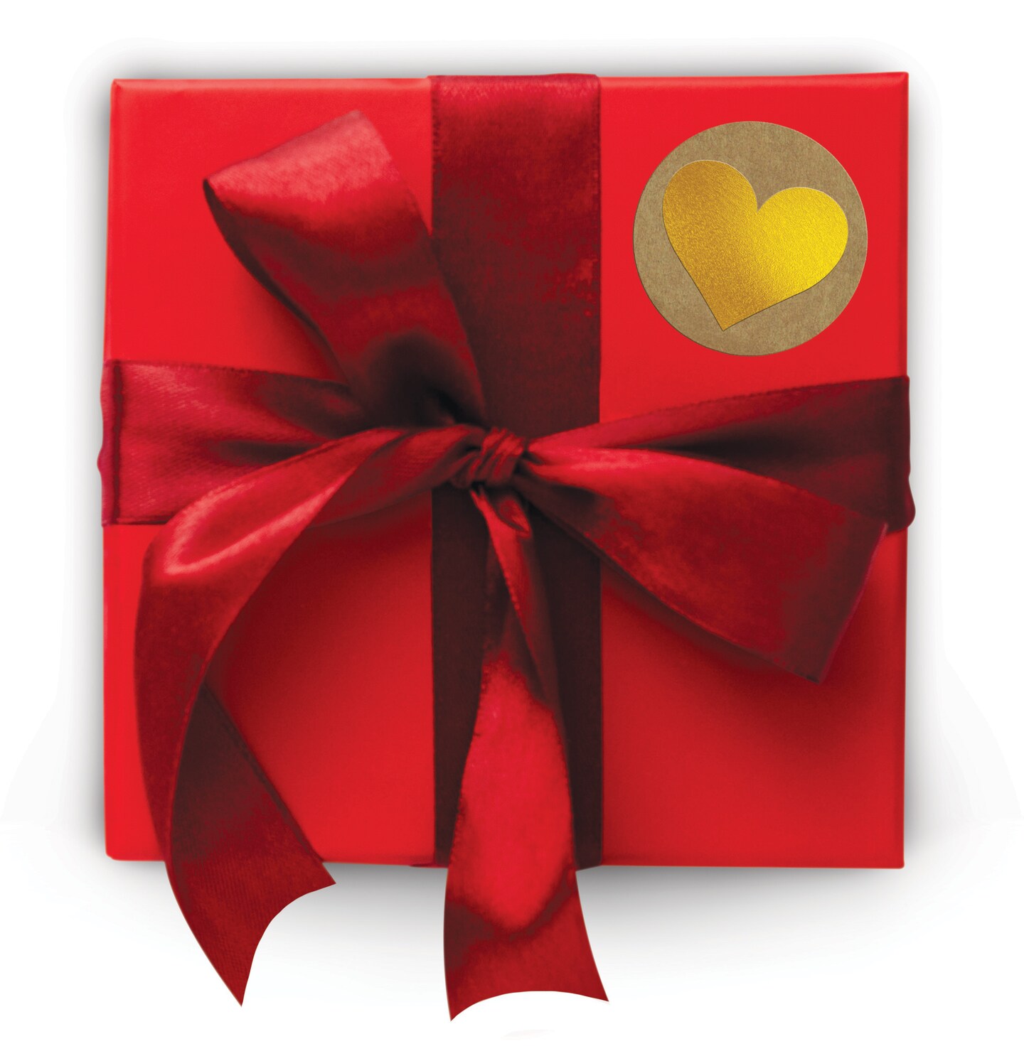 Great Papers! Seals, Self-Adhesive, Gold Foil Heart on Kraft, 1.57&#x22; Diameter, 250 Seals/Roll