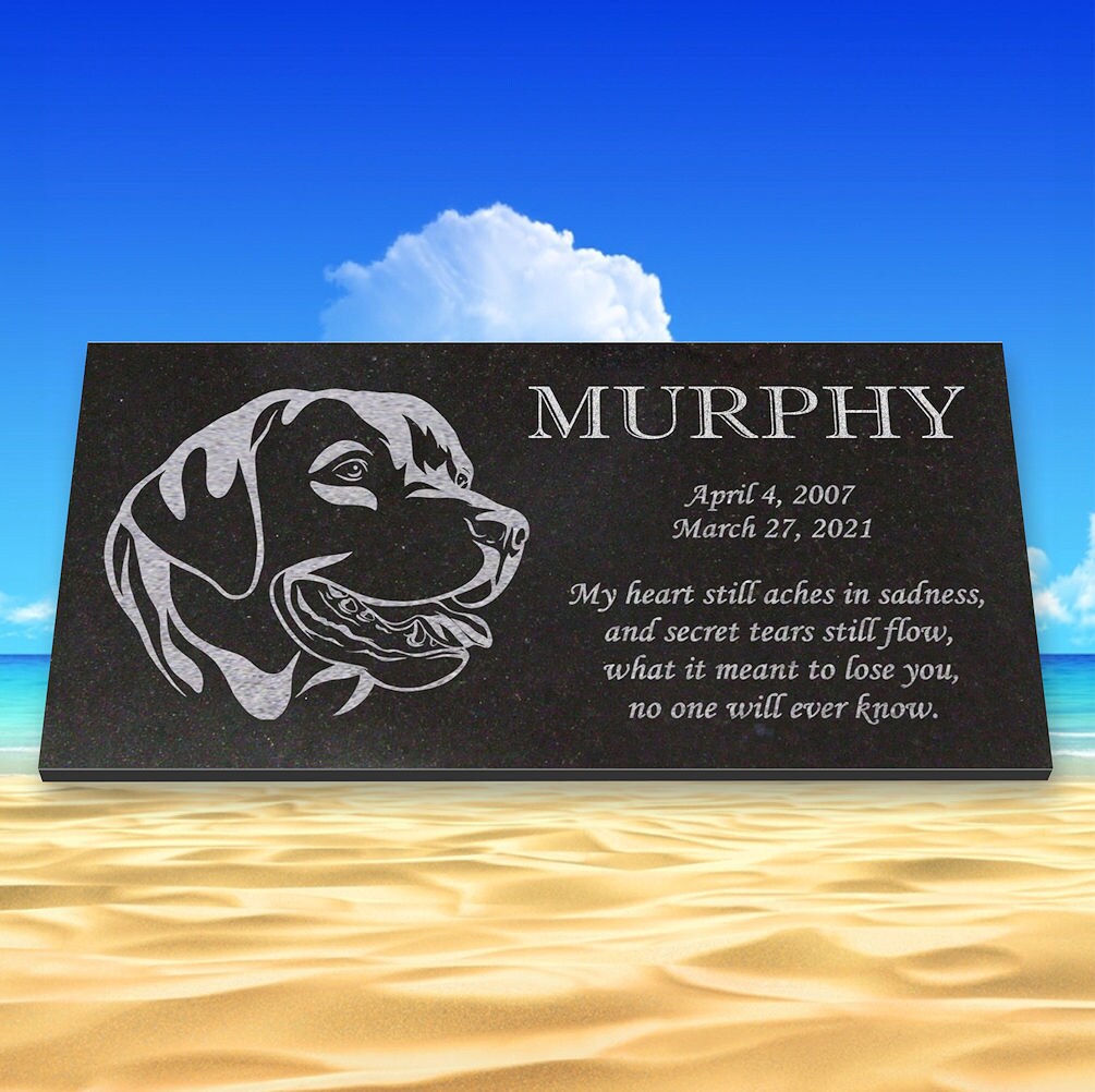 On sale Custom Engraved Dog Memorial Stone, Medium apx. 7