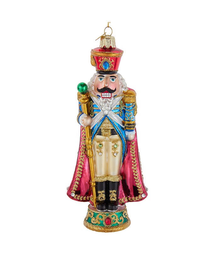 Glass Nutcracker Soldier Ornament