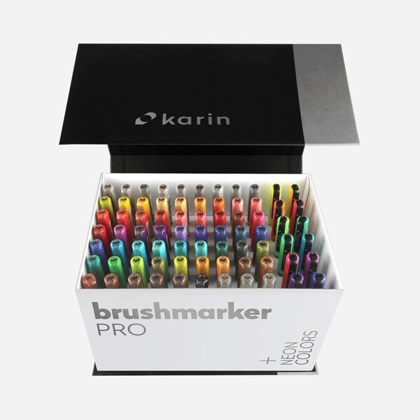 Karin Brush Markers PRO - MegaBox Plus 72 colores + 3 Blenders GENERICO