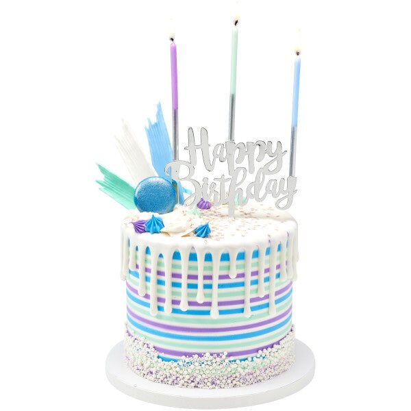 Happy Birthday Plastic Candle Holder Cake Topper, 1ct