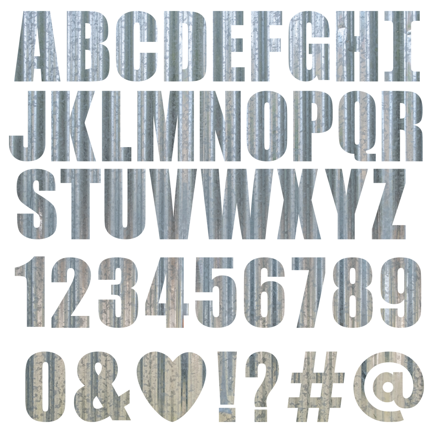 Corrugated Metal Letters and Numbers