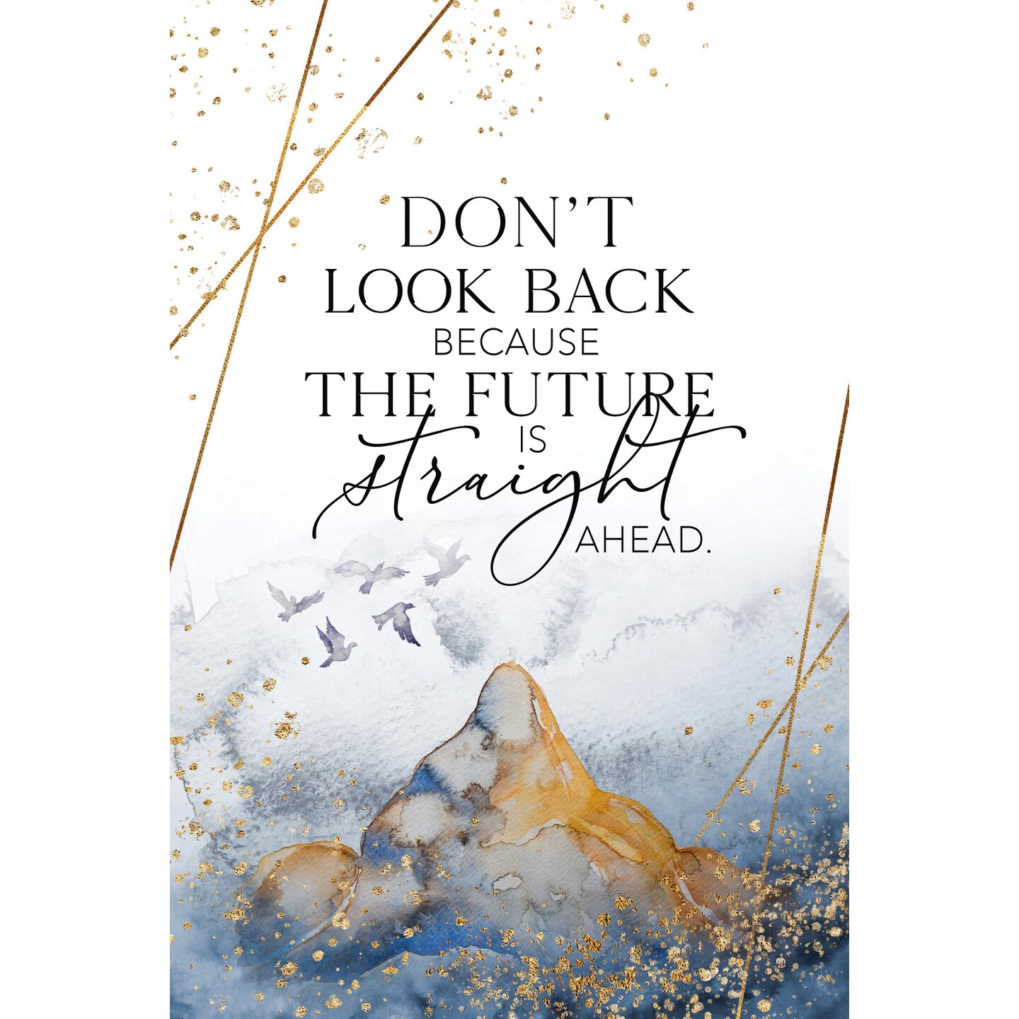 Dexsa Don&#x27;t Look Back Wood Plaque with Easel and Hanger 6 inches x 9 inches