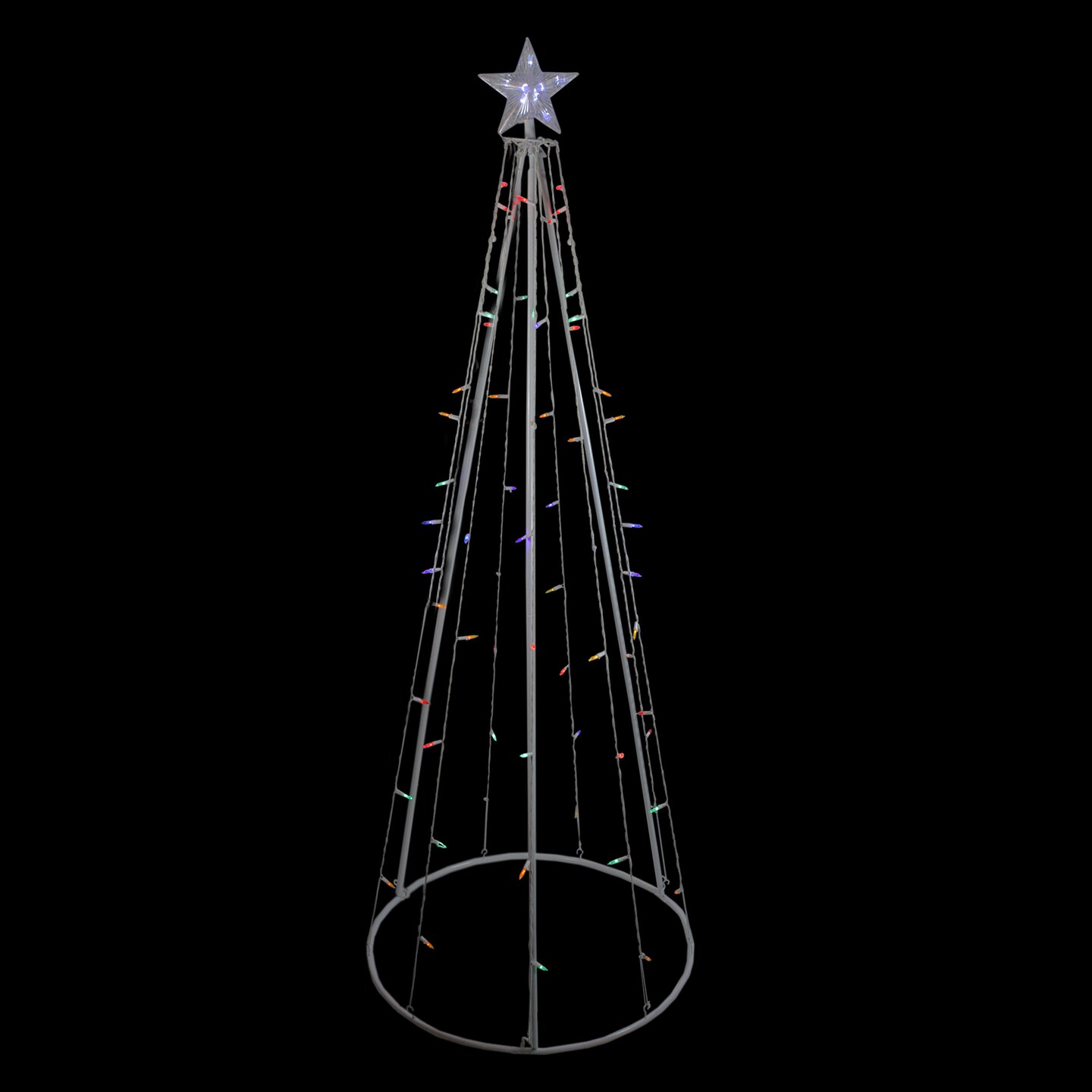 Northlight 6&#x27; Multi-Color LED Lighted Cone Tree Outdoor Christmas Decoration