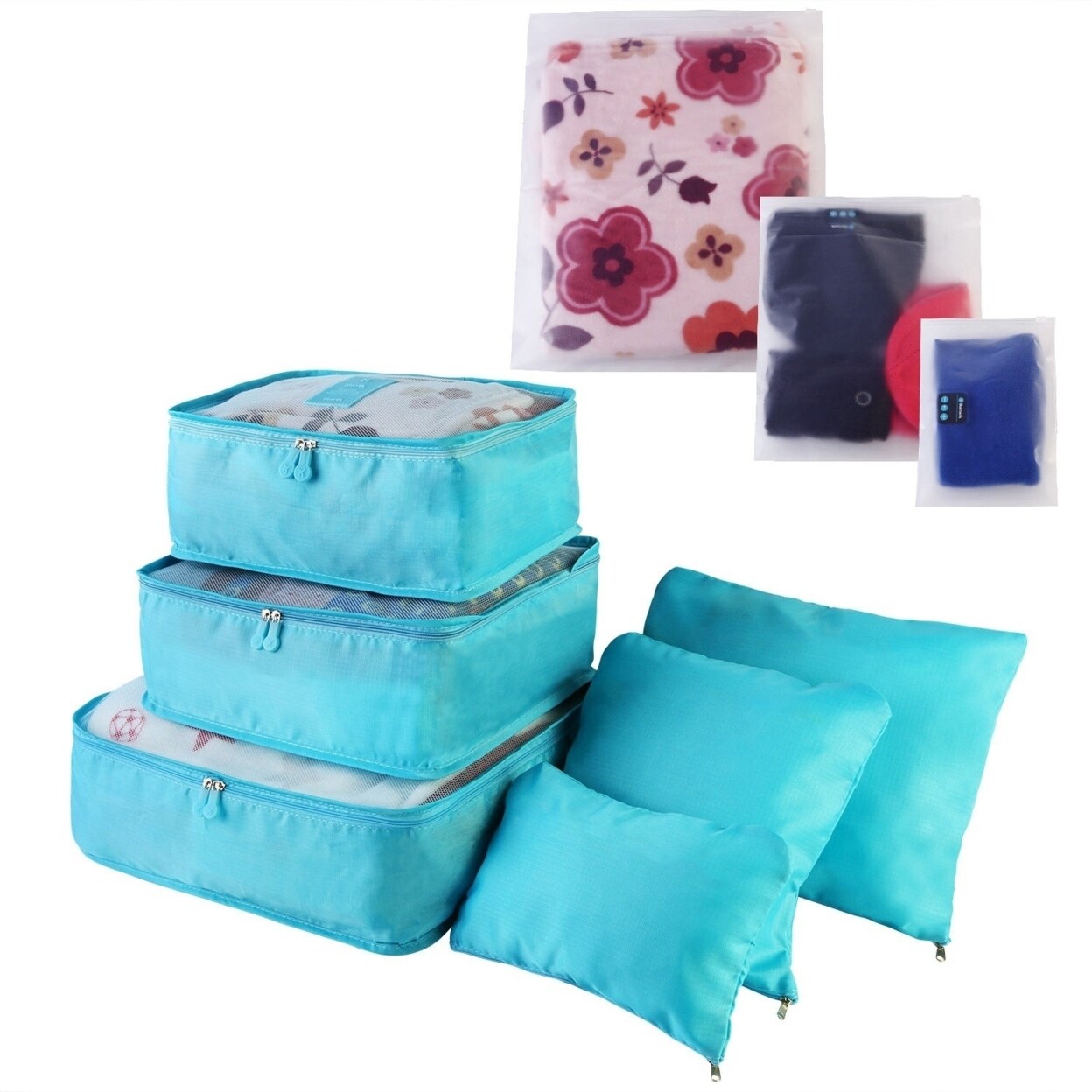 SKUSHOPS 9Pcs Clothes Storage Bags Water-Resistant Travel Luggage Organizer Clothing  Packing Cubes