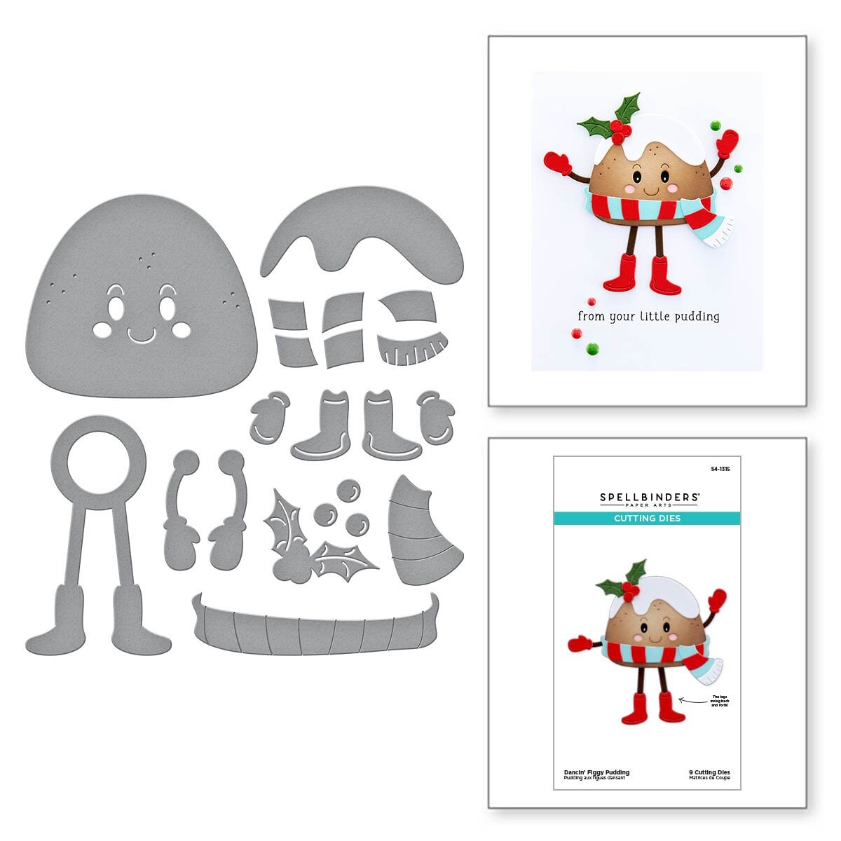 Pudding Michaels Spellbinders Etched Dies-Dancin' Figgy Pudding | Michaels