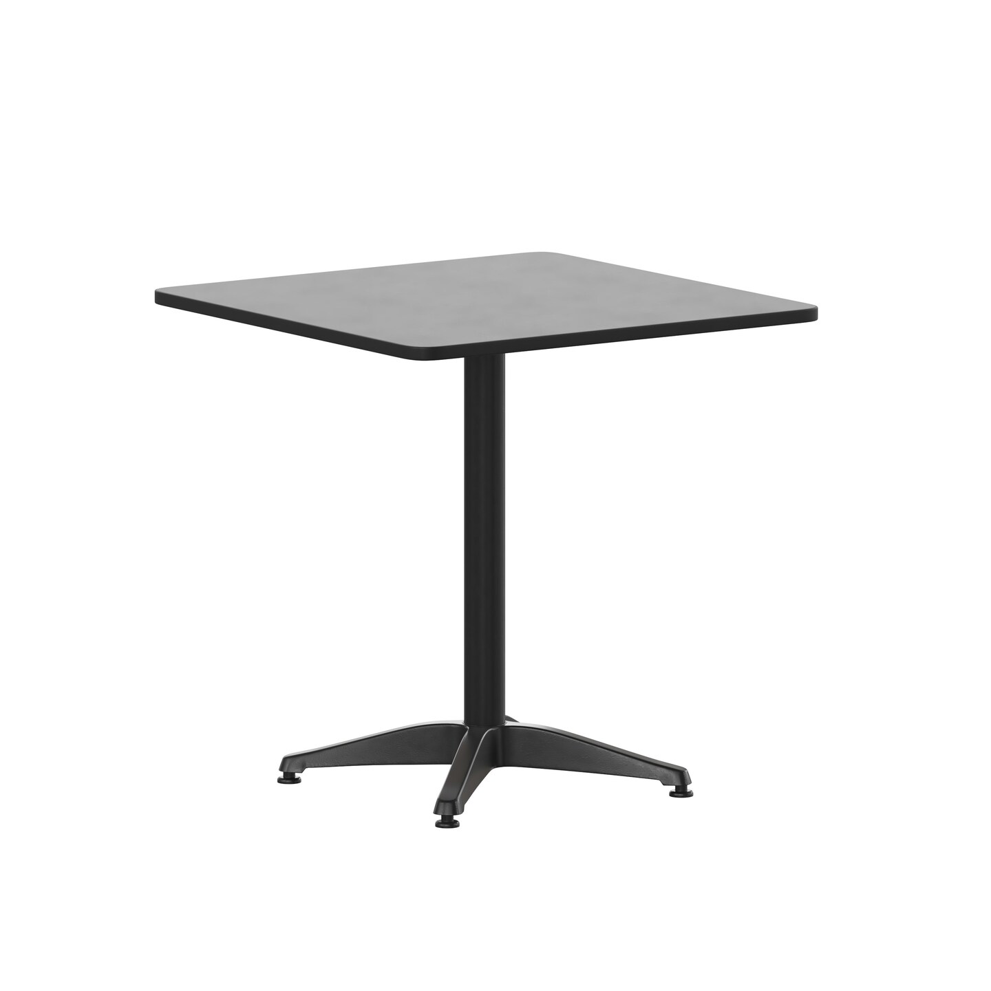 Emma and Oliver 27.5'' Square Aluminum Indoor-Outdoor Table with Base
