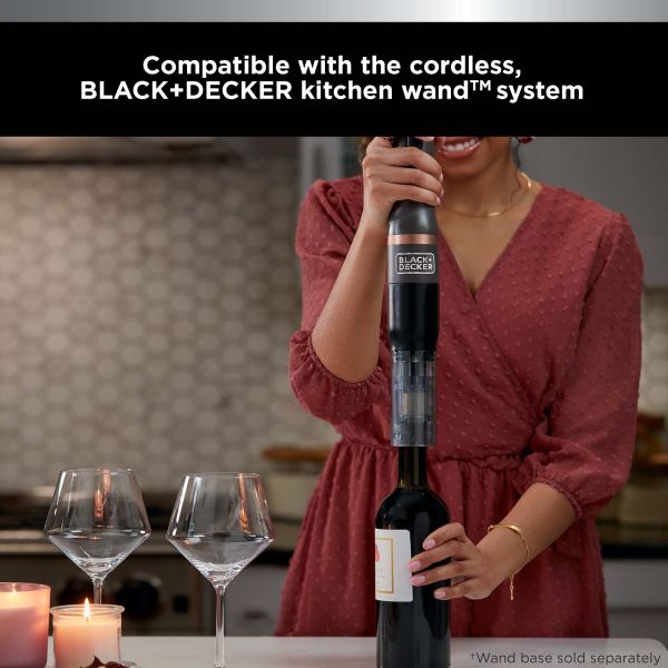 BLACK+DECKER Kitchen Wand Wine Opener Attachment (BCKM101WN)