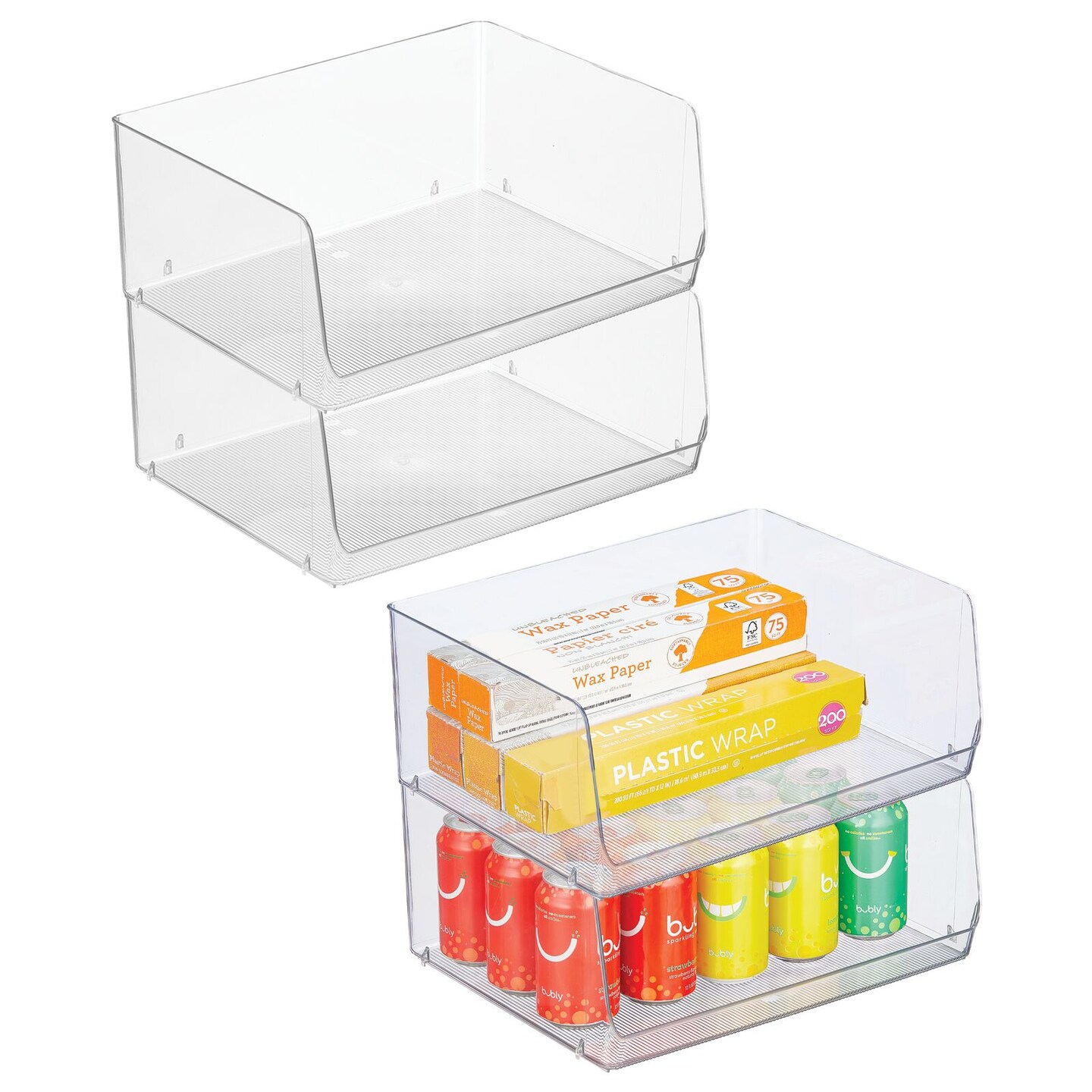 mDesign mdesign plastic stackable food storage container bin with