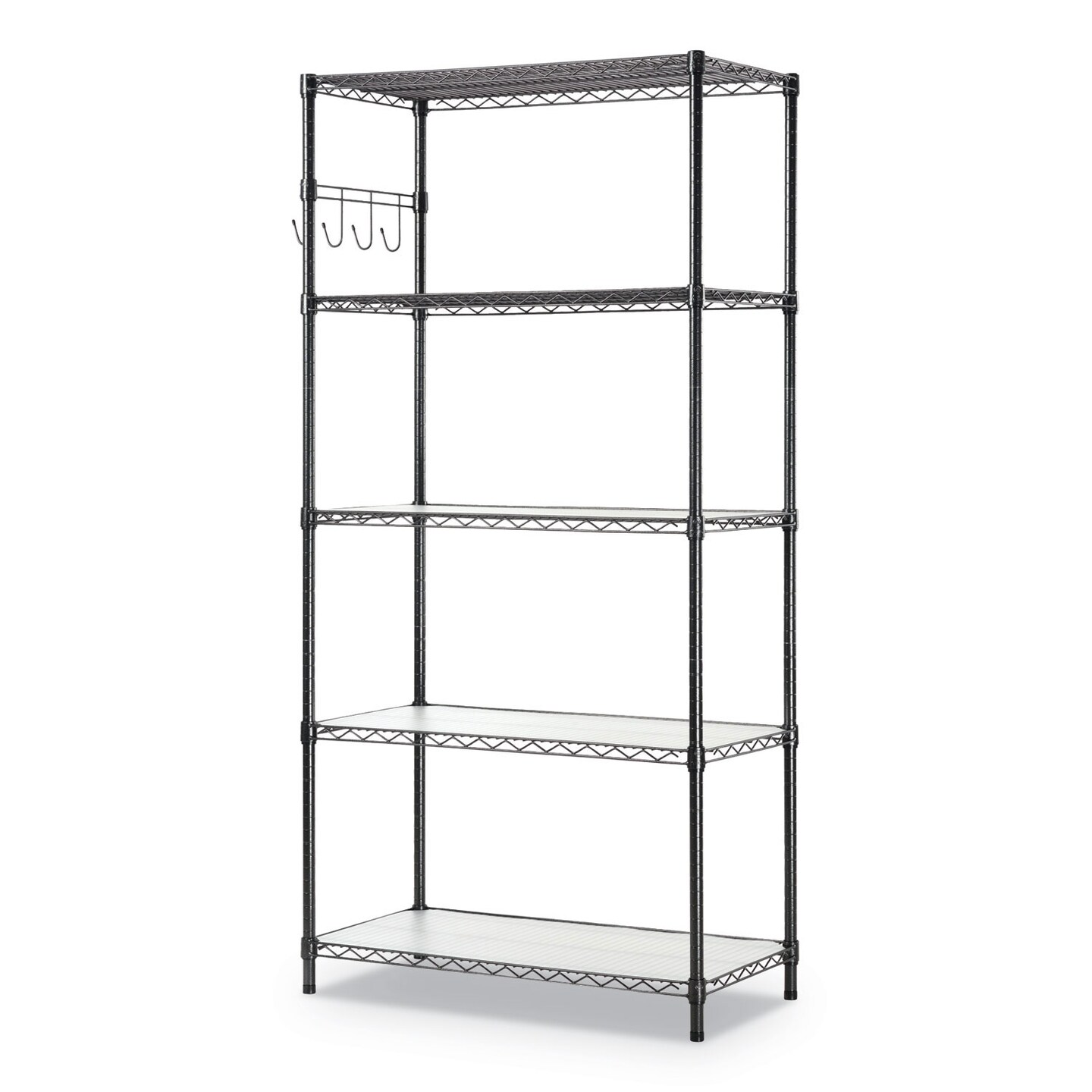 Alera 5-Shelf Wire Shelving Kit with Casters and Shelf Liners, 36w