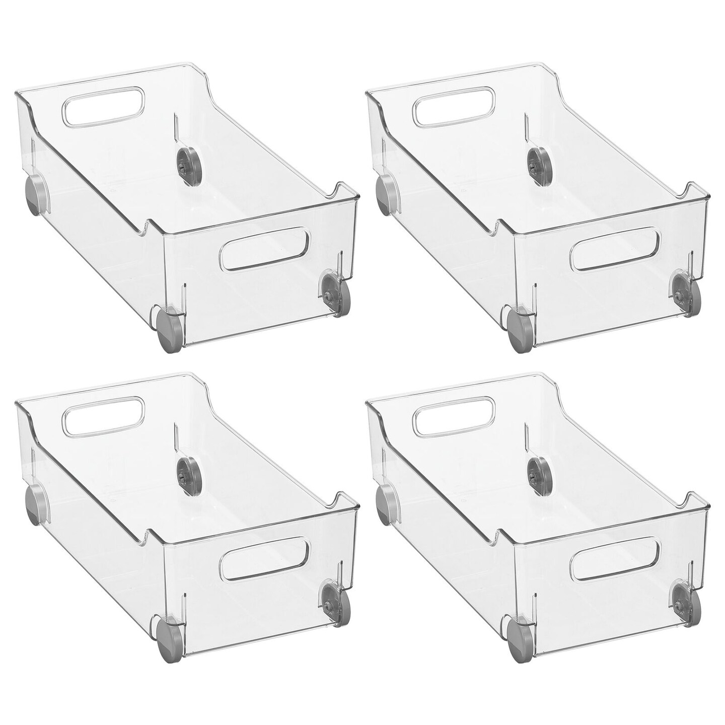 mDesign Plastic Playroom Toy Bin, Wheels/Handles + 24 Labels