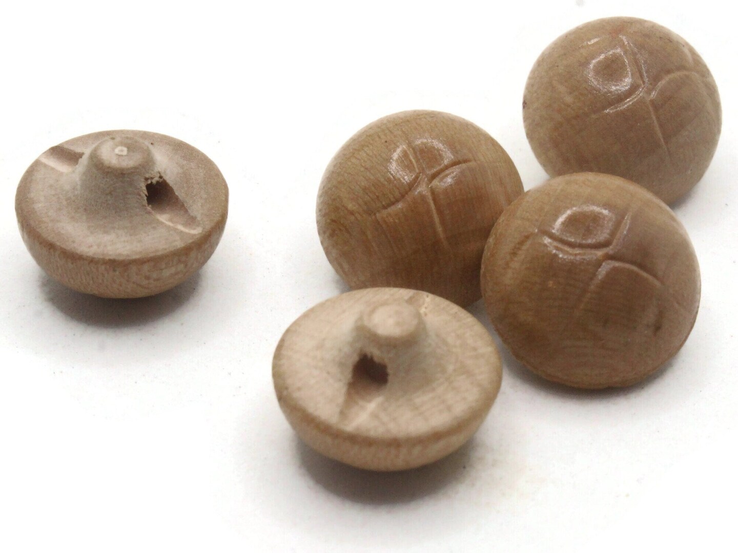 5 15mm Vintage Brown Wooden Basket Weave Pattern Shank Buttons Sewing Notions