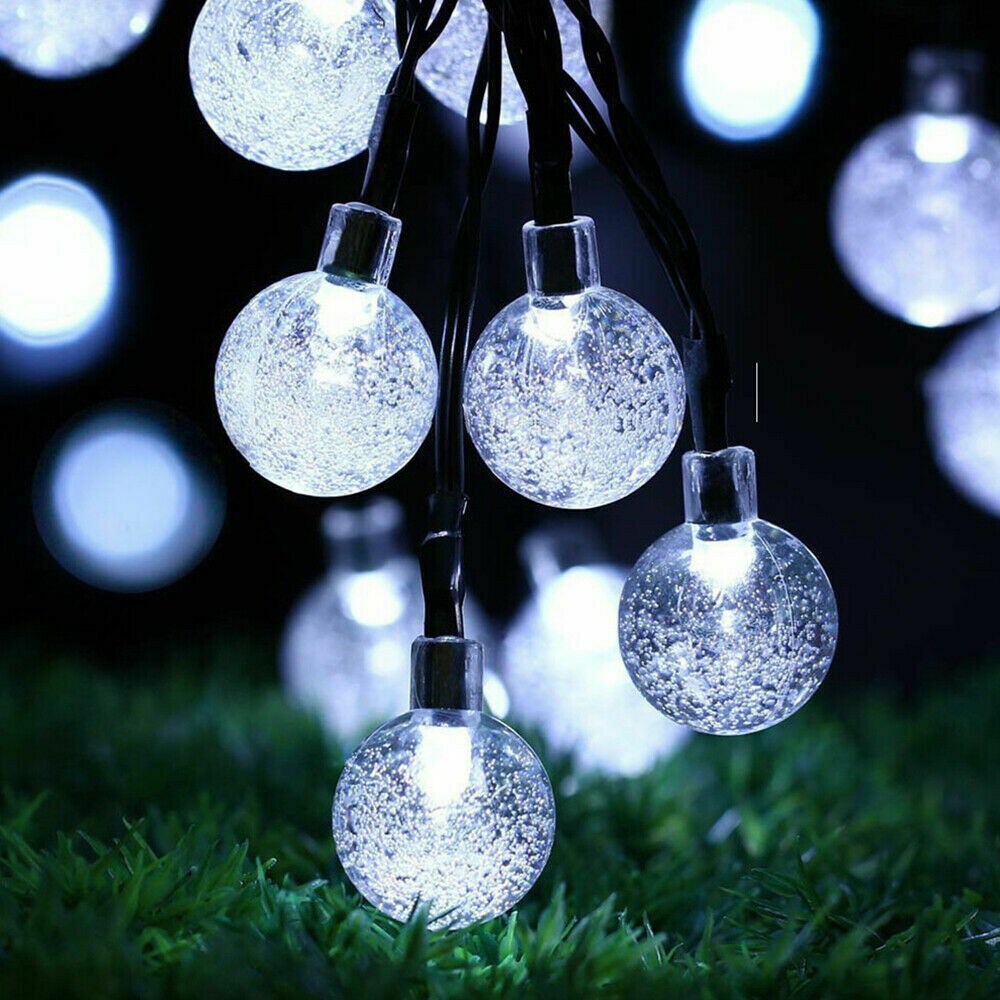Solar Globe Fairy String Light Crystal Lights Waterproof for Party Decor