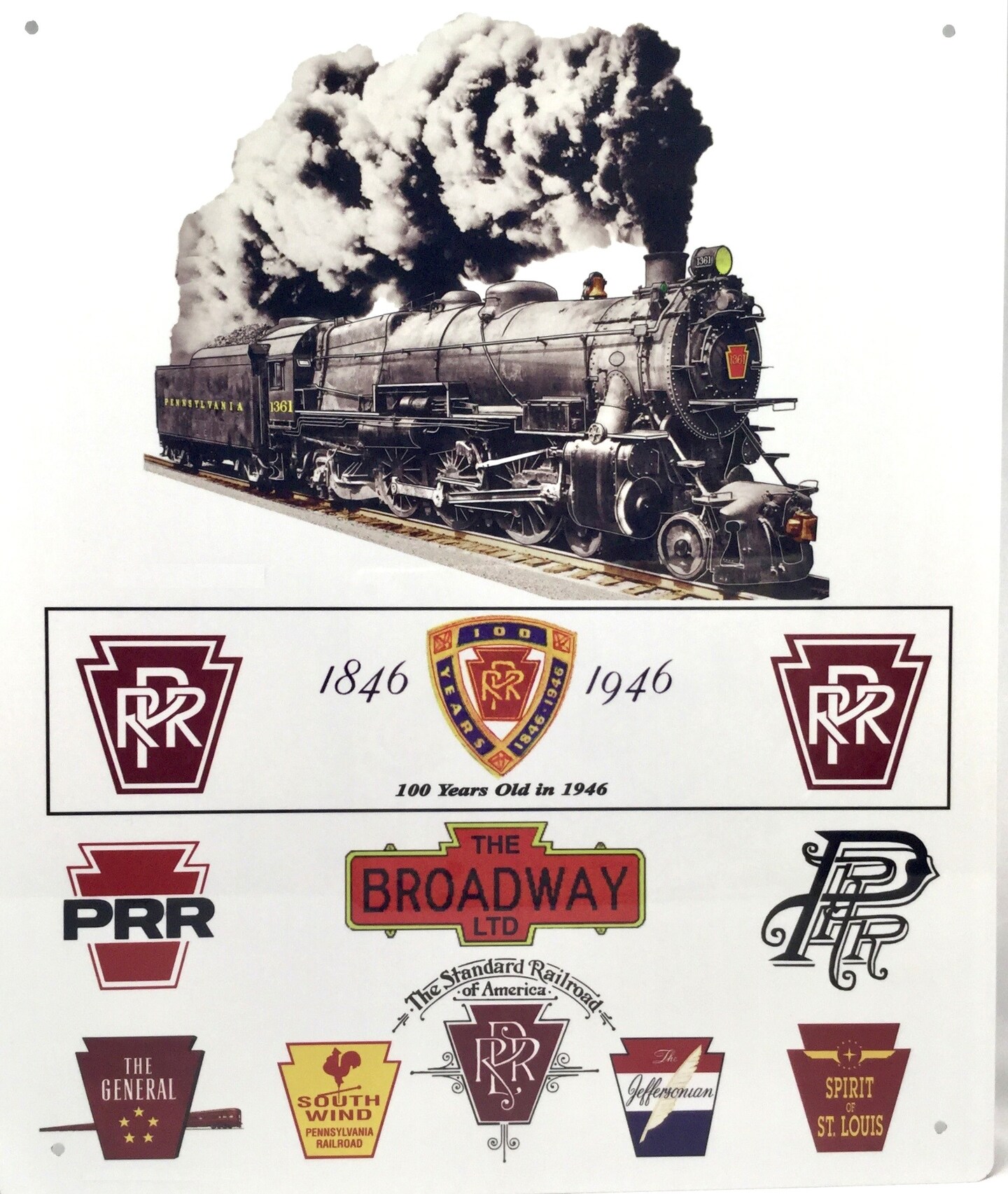 Pennsylvania Railroad Railroad K4 With Logos Train Sign | Aluminum | 12 ...