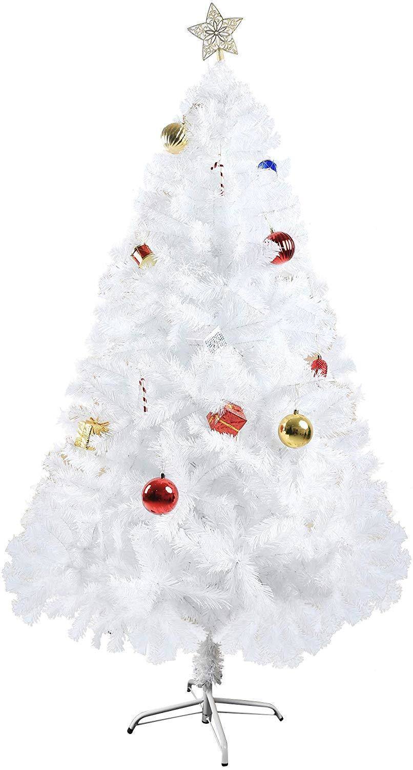 6 FT Premium Spruce Artificial Christmas Tree with Metal Stand - White
