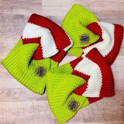 Grinch Inspired Knit Twisted Headband Ear Warmers  display picture 3