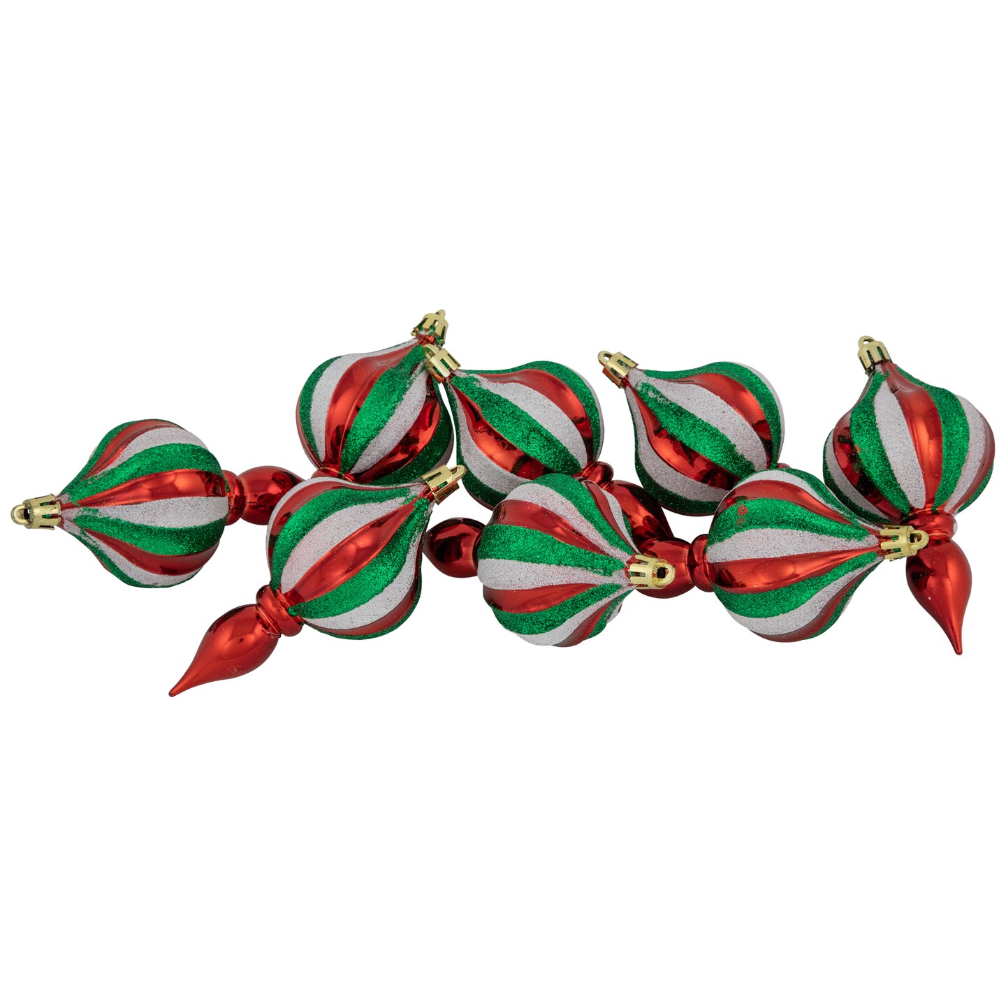 Northlight 8ct Traditional Colors Shatterproof Finial Christmas Ornaments, 4.75&#x22;