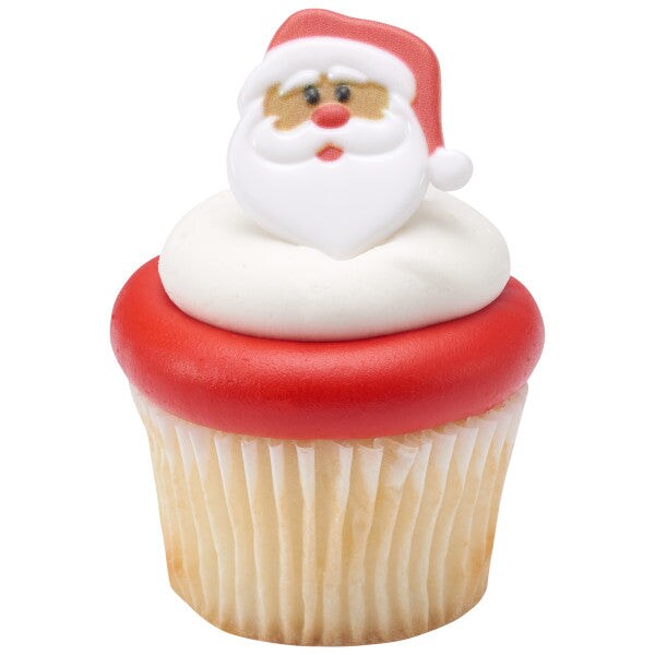 Santa Claus Cupcake Rings, 12ct