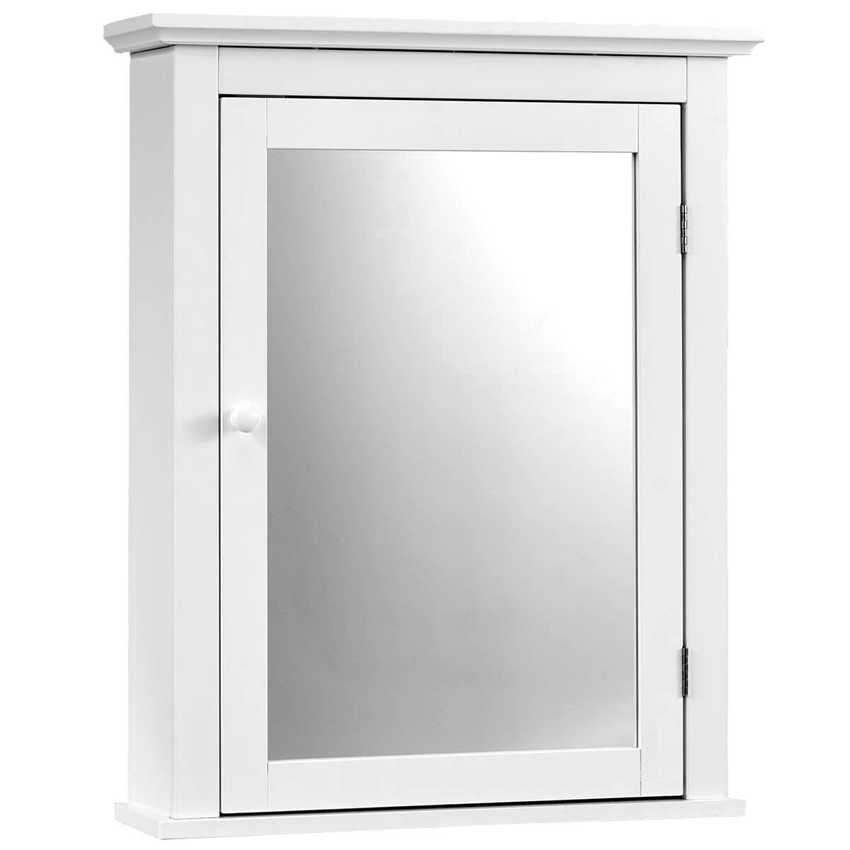 Bathroom Mirror Cabinet Wall Mounted Adjustable Shelf Medicine Storage