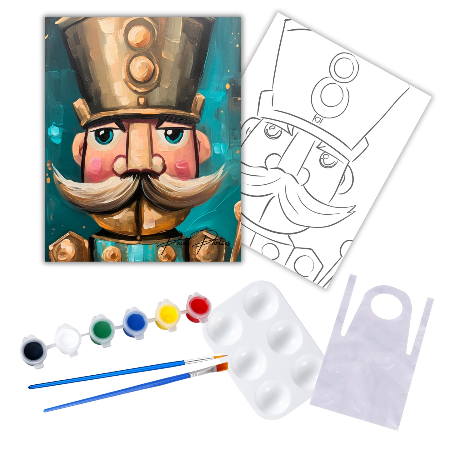 "Classic Nutcracker" DIY Canvas Art Kit, Adult Beginner, Acrylic Paint Size 11x14 inch