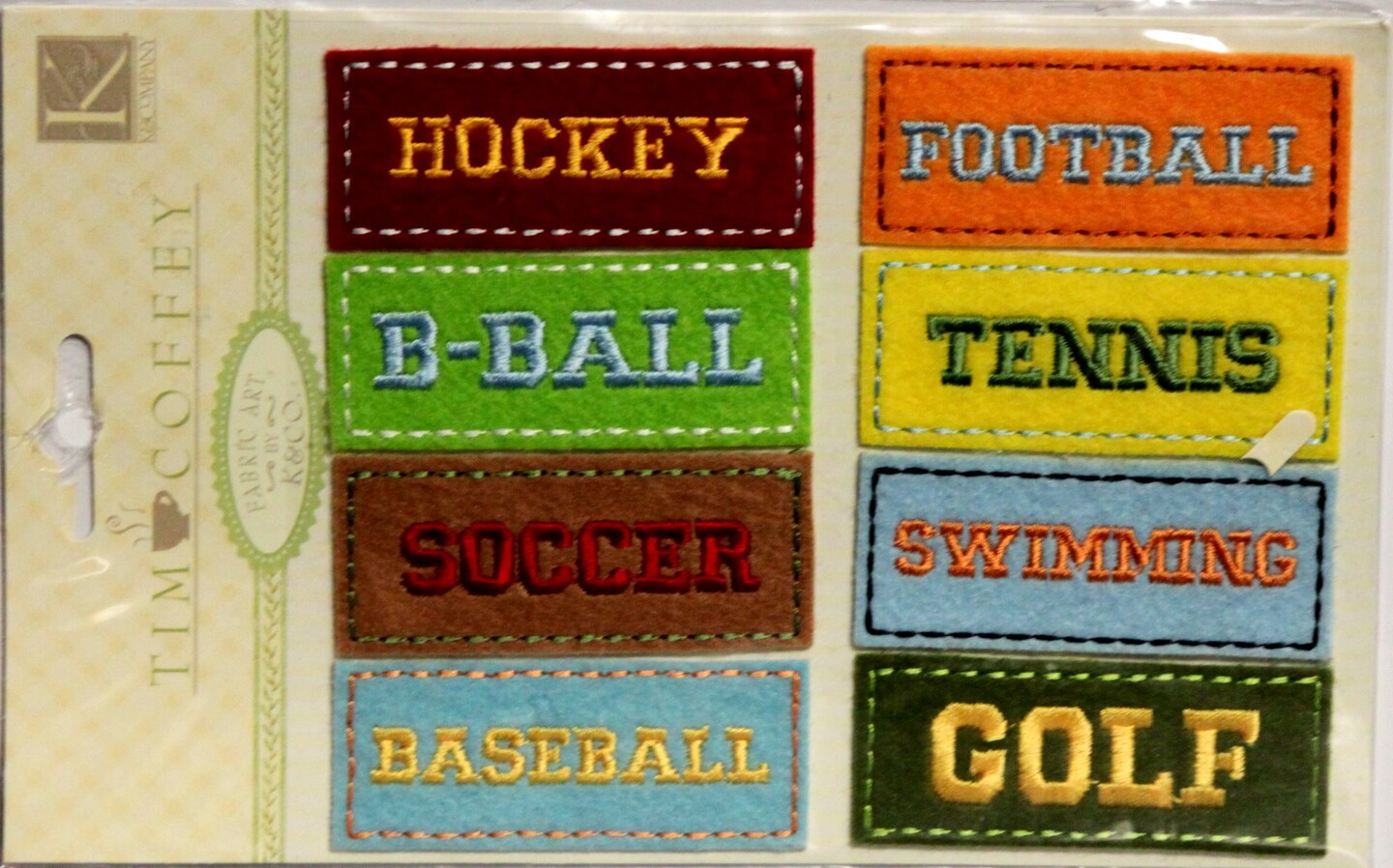 K &#x26; Company Tim Coffey Young Boy Sports Fabric Art Embroidered Stickers