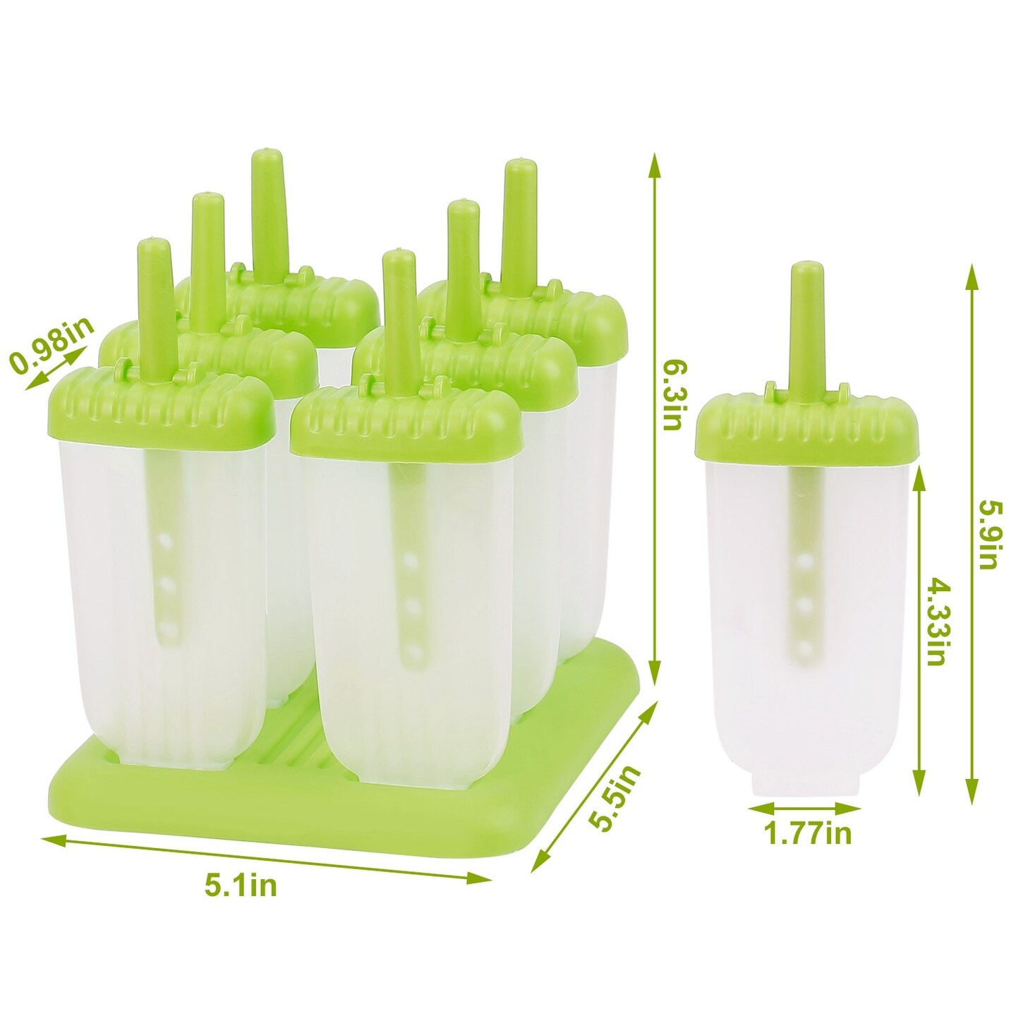 6Pcs DIY Popsicle Reusable Molds For Homemade Iced Snacks