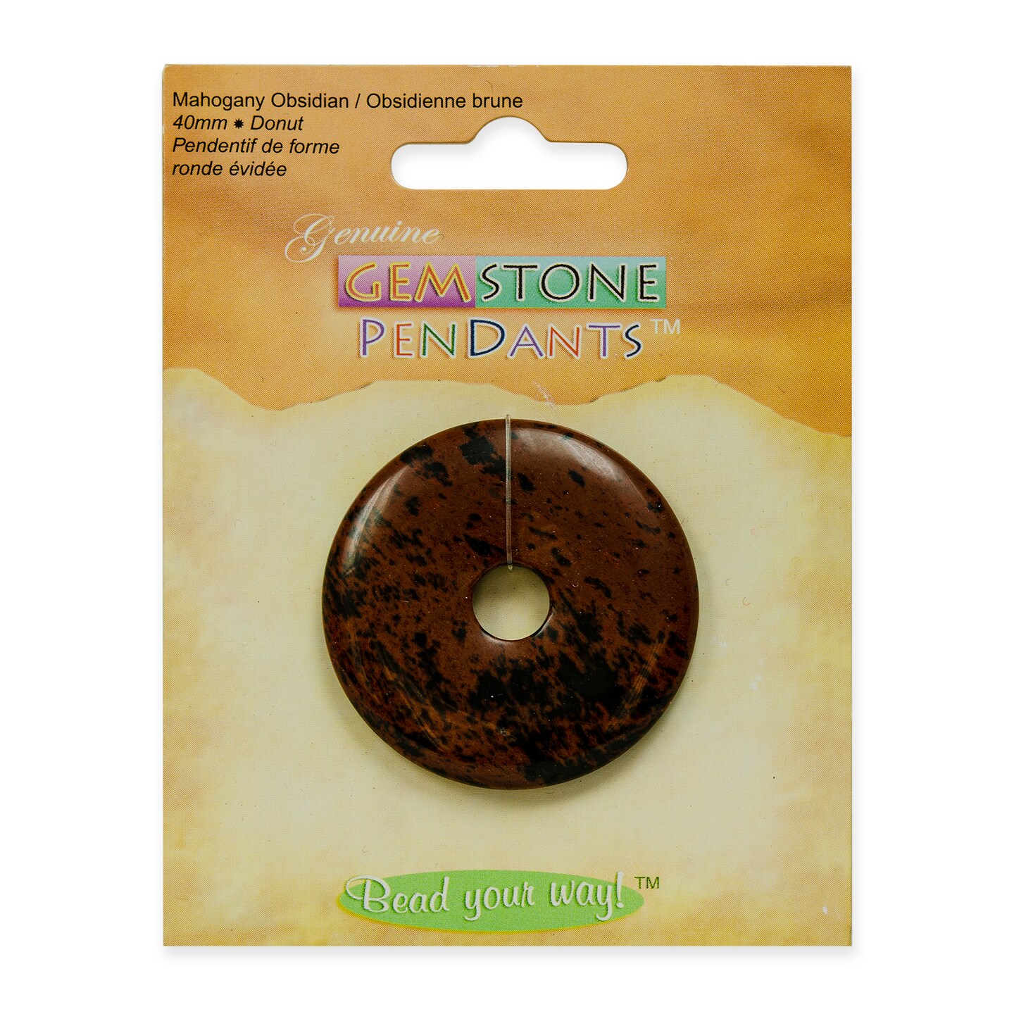 Mahogany Obsidian Natural Gemstone 45mm Donut Pendant