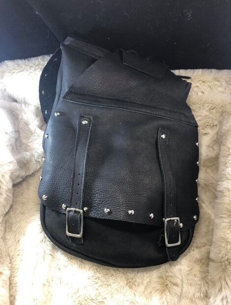 soft leather throw over saddle bags for motorcycle MakerPlace by