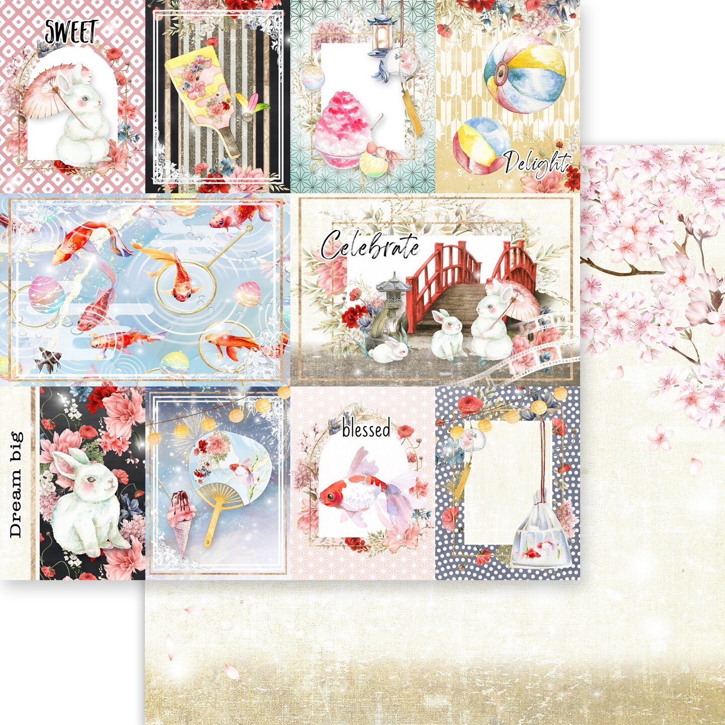 Asuka Studio Double-Sided Paper Pack 8"X8" 18/Pkg-Moon Bunny Celebration