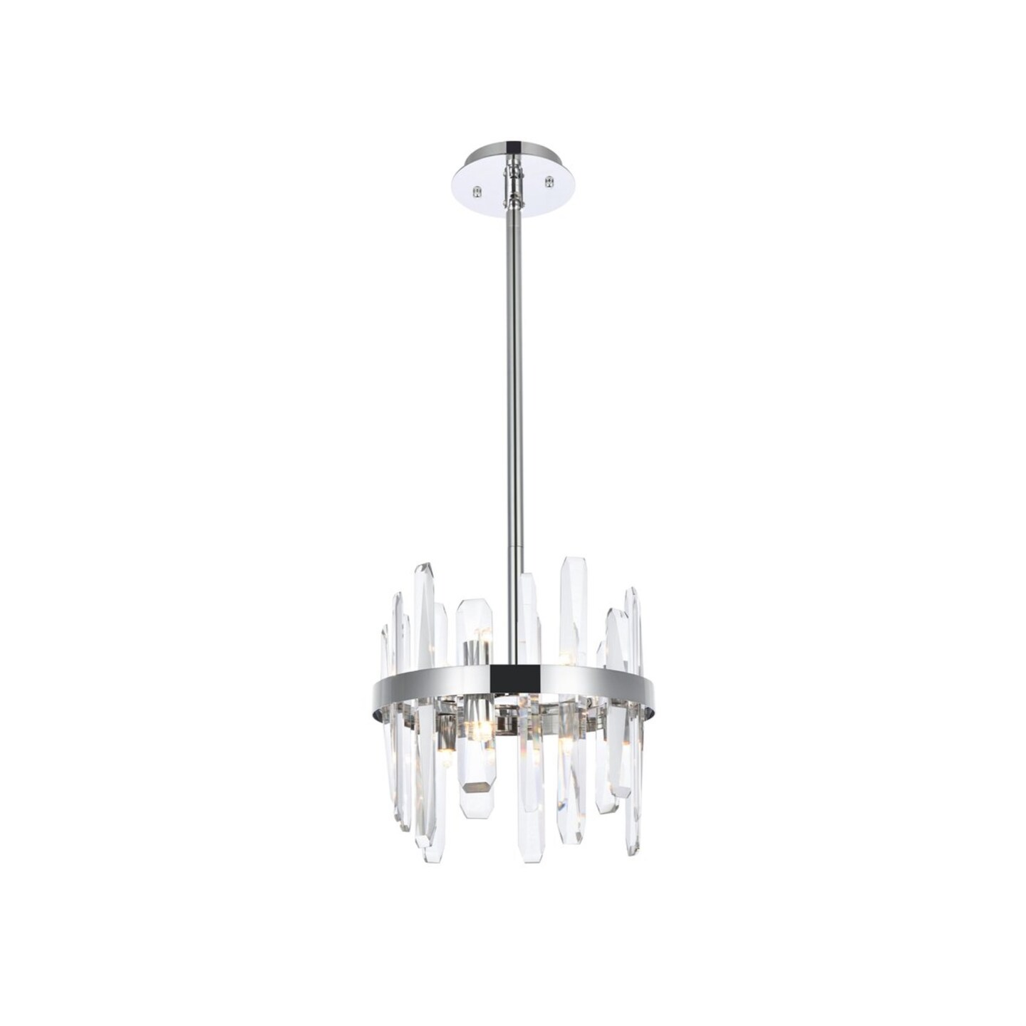 Serena 12 inch crystal round pendant in chrome | Michaels