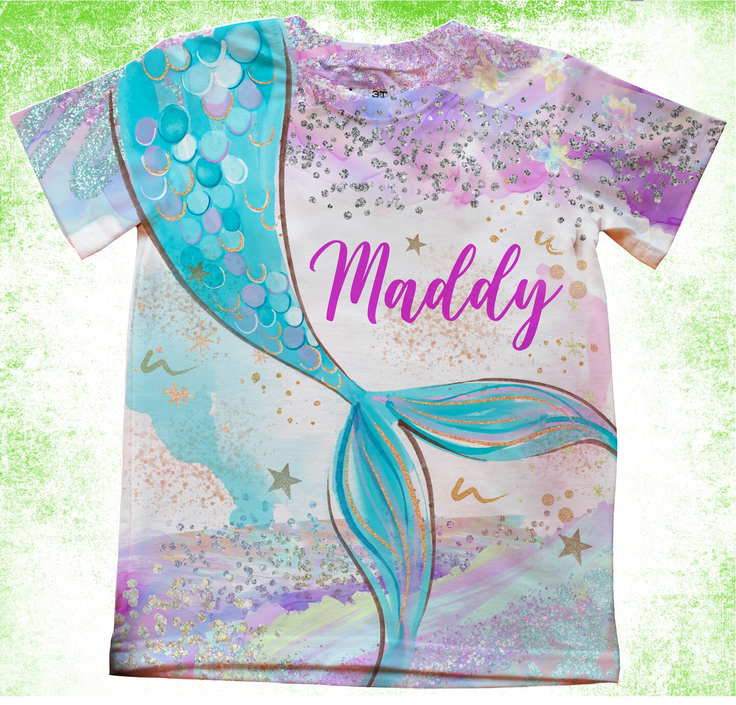 Mermaid Tail Girls Shirt,Personalized Magical Mermaid Party T-Shirts ...