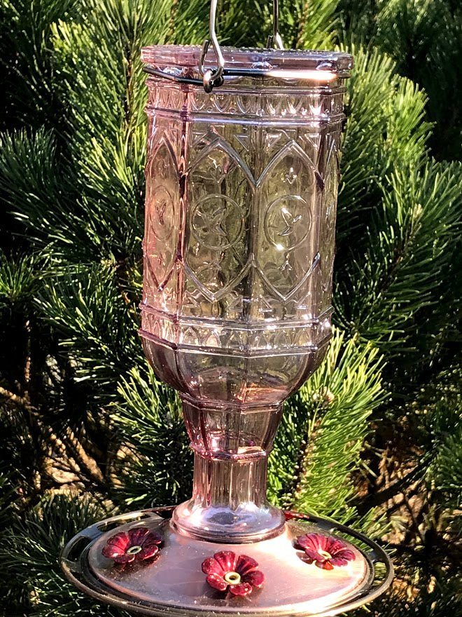 Hummingbird Feeder Pretty in PINK Antique-Inspired